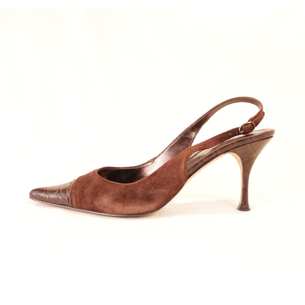 Anne Klein "Walton" Brown Heeled Slingback 7.5